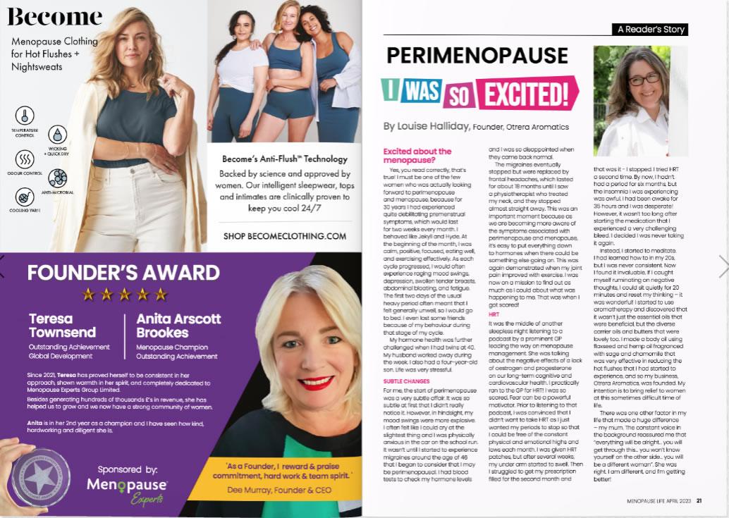 Perimenopause: I was so excited – as featured in Menopause Life Magazine April